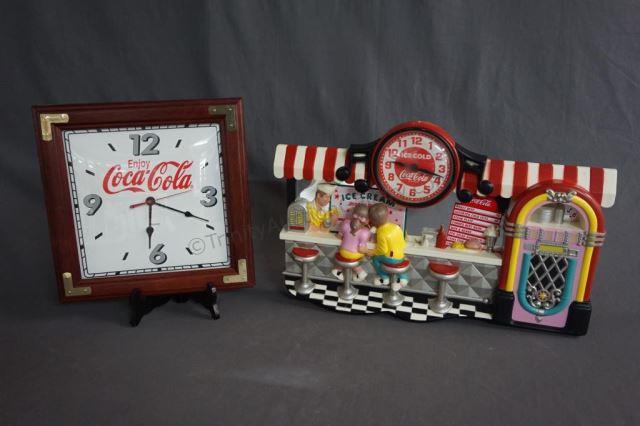 Appraisal: Juke Box Coke Wall Clock and Framed Coke Clock One