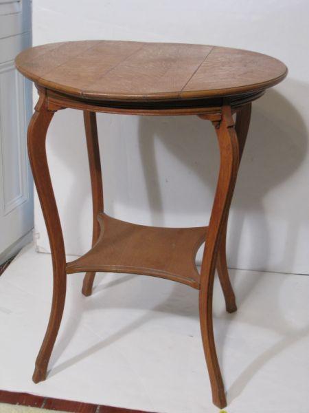 Appraisal: Oak Tea Table early th c circular form with French