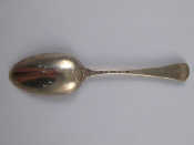 Appraisal: A Georgian silver shellback Hanoverian tablespoon London maker's mark incomplete