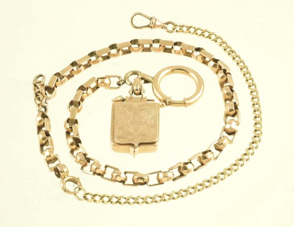 Appraisal: A watch chain of approximately K yellow gold with an