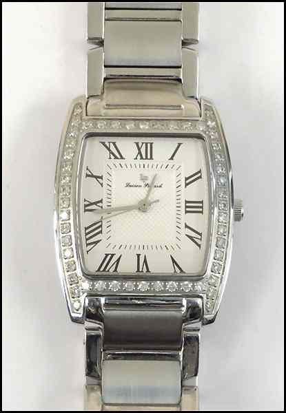 Appraisal: LUCIEN PICCARD STAINLESS STEEL AND DIAMOND WRISTWATCH Condition No Specific