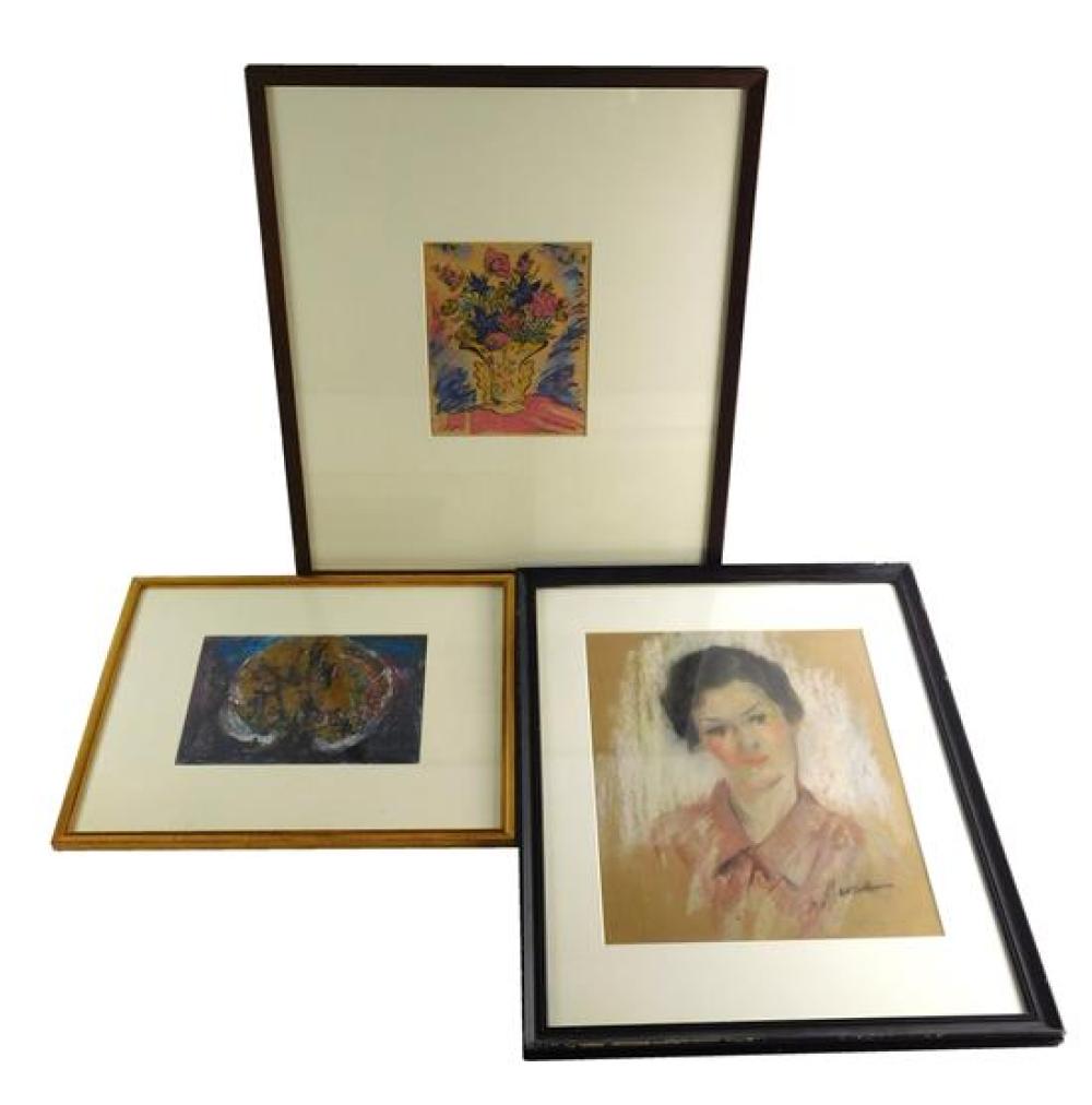 Appraisal: Three framed works by Marion Huse American - the first