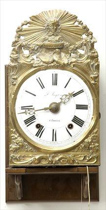 Appraisal: French Comtoise Wall Clock Dial signed L Pouget x x