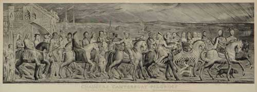 Appraisal: WILLIAM BLAKE Chaucer's Canterbury Pilgrims Etching engraving and drypoint on