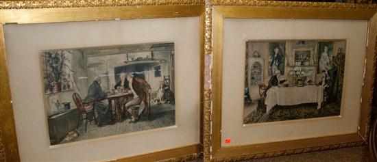 Appraisal: W Dendy Sadler Pair of color prints framed Estimate -