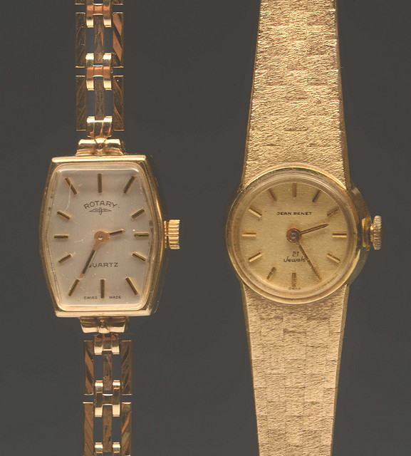 Appraisal: A LADIES JEAN RENET CT GOLD WRIST WATCH with gilt