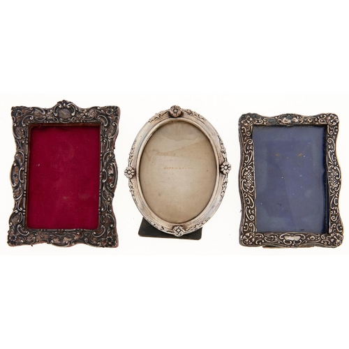 Appraisal: Three silver photograph frames - cm various makers and dates