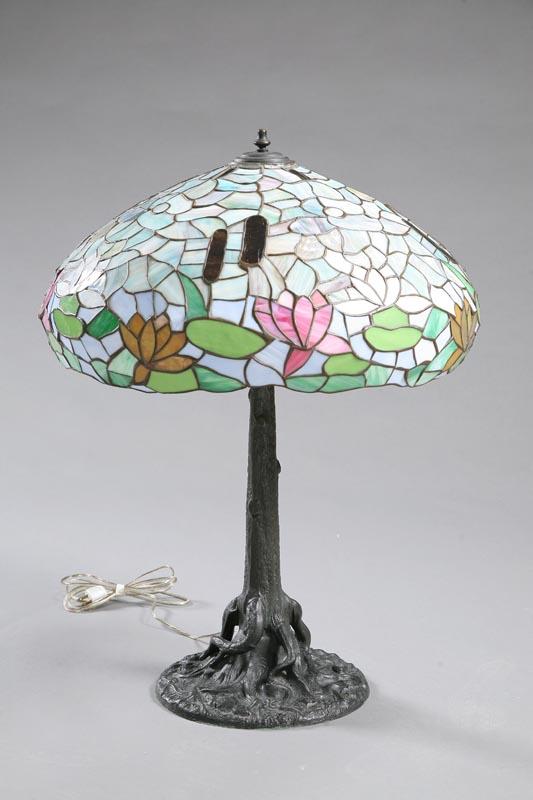 Appraisal: MOSAIC LEADED GLASS TABLE LAMP Attributed to The Chicago Mosaic