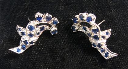 Appraisal: karat white gold and sapphire earrings Set with fourteen round