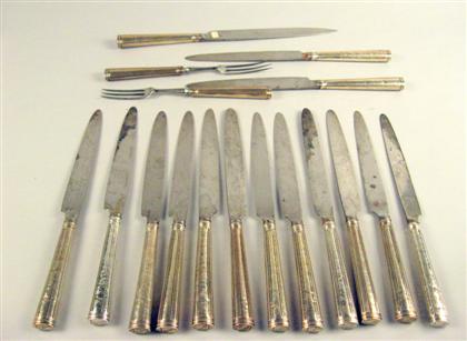 Appraisal: Fifteen George III sterling silver handled knives L in PROVENANCE