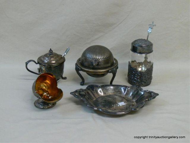 Appraisal: Lot of Silver Plate Formal Servers - Sugar Salt Caddy