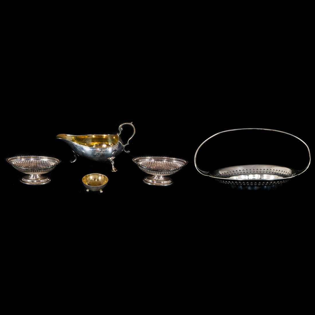 Appraisal: A LOT OF VICTORIAN STERLING HENRY HOLLAND SAUCE BOAT AND