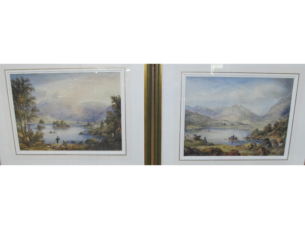 Appraisal: A pair of watercolour highland loch scenes