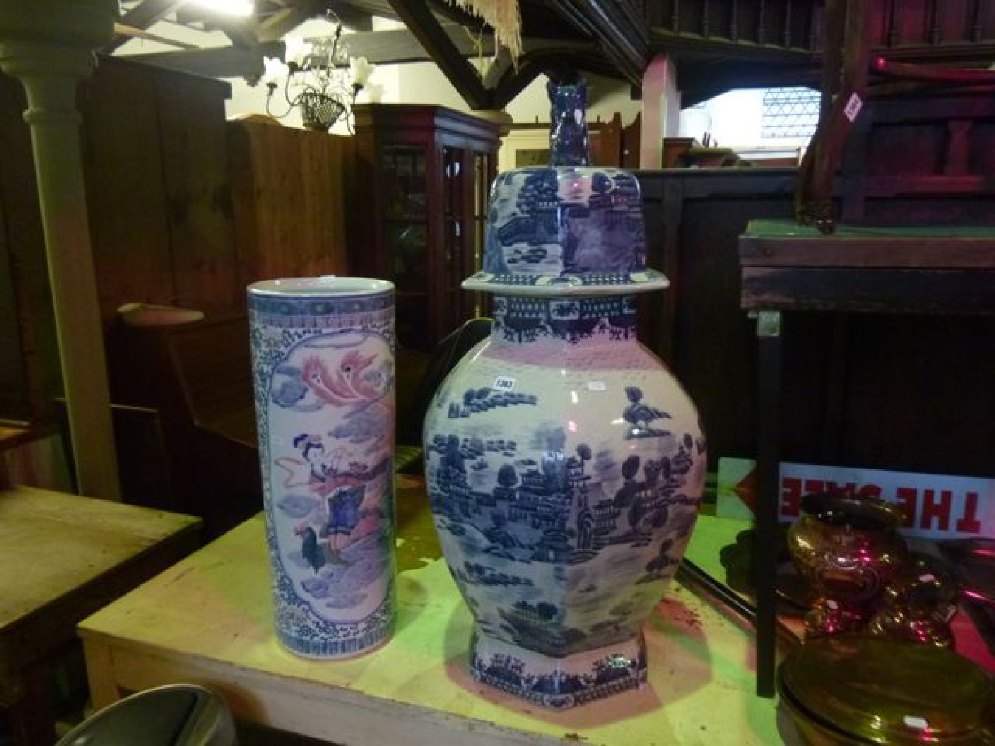 Appraisal: A substantial reproduction Chinese blue and white floor standing vase