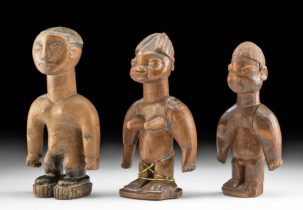 Appraisal: Lot of Early th C Togo Ewe Wood Figures Western