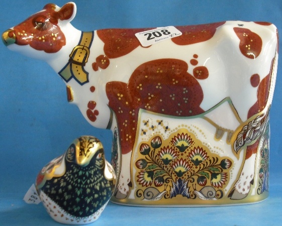 Appraisal: Royal Crown Derby Paperweights Daisy Cow and Bunting boxed