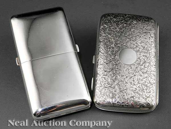 Appraisal: A Victorian Sterling Silver Cigar Case and Cigarette Case the