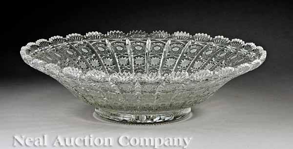 Appraisal: An American Brilliant Period Cut Glass Footed Shallow Centerbowl c