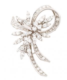 Appraisal: k White Gold Diamond Waterfall Pin Carats A ladies diamond