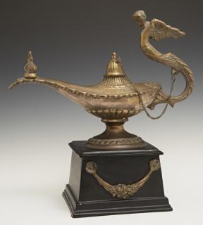 Appraisal: Large Empire Style Brass Aladdin's Lamp Figure Large Empire Style