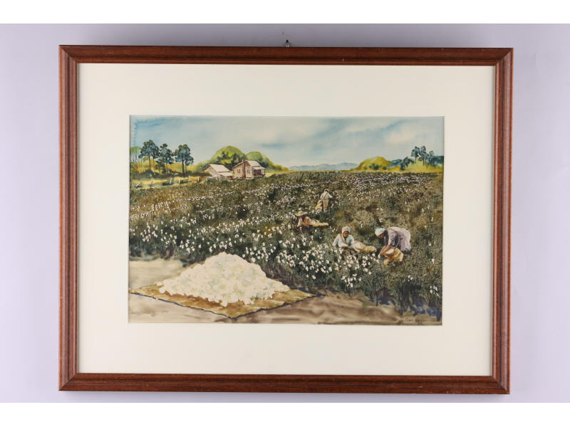 Appraisal: Coan Culler SC b Cotton Field watercolor on paper signed