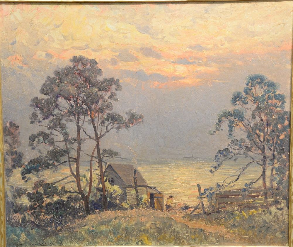 Appraisal: Frederick Mortimer Lamb - oil Autumn New England Shore signed