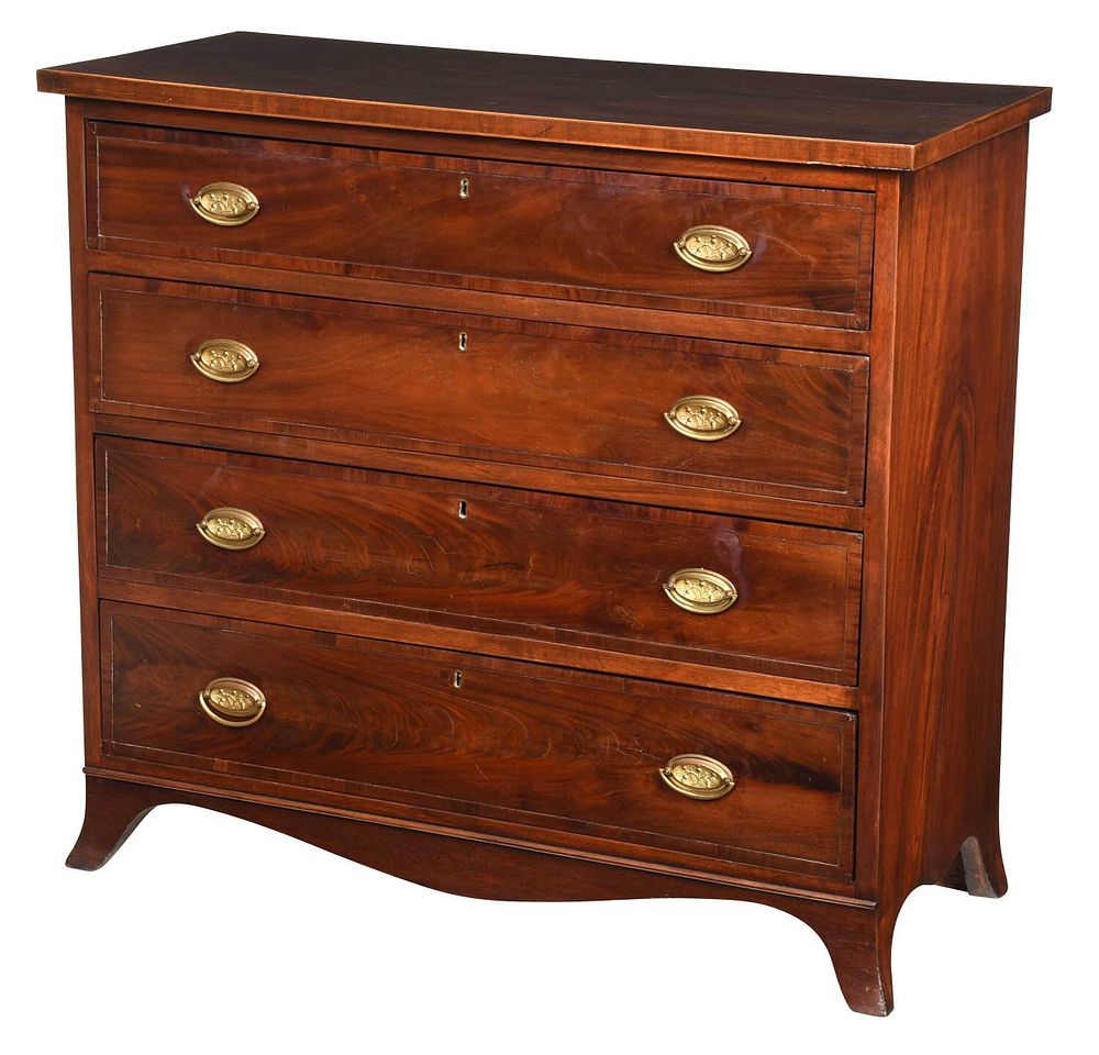 Appraisal: American Federal Mahogany Four Drawer Chest Coastal Virginia or Maryland