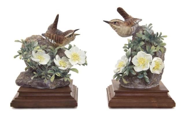 Appraisal: Pair of Royal Worcester Dorothy Doughty porcelain birds male and