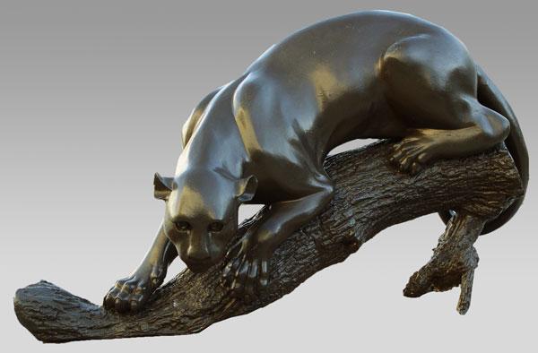 Appraisal: BRONZE MOUNTAIN LION OR PANTHER Later painted finish Measures ''