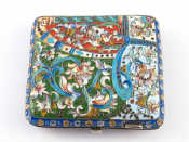 Appraisal: A Russian silver cloisonne enamelled cigarette box the very fine