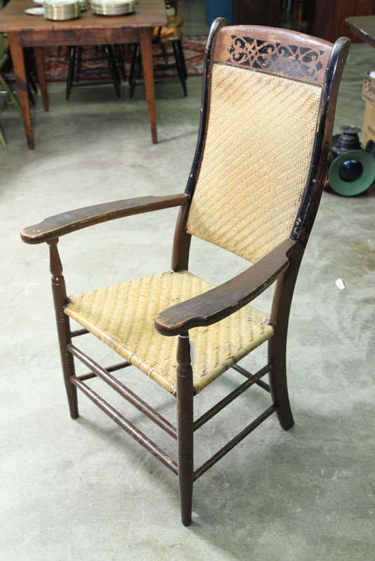 Appraisal: ARMCHAIR PRODUCED BY THE DELAWARE OH CHAIR FACTORY Brown and