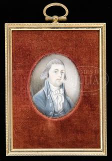 Appraisal: MINIATURE PAINTING ON IVORY OF MAJOR SAUNDERS OF THE AMERICAN