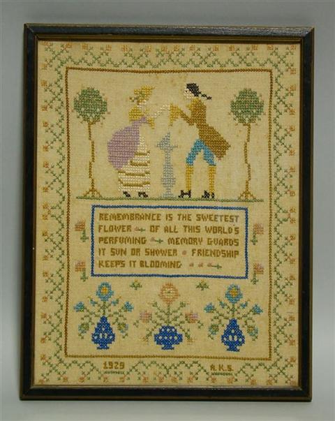 Appraisal: FRAMED SAMPLER DATED h w in