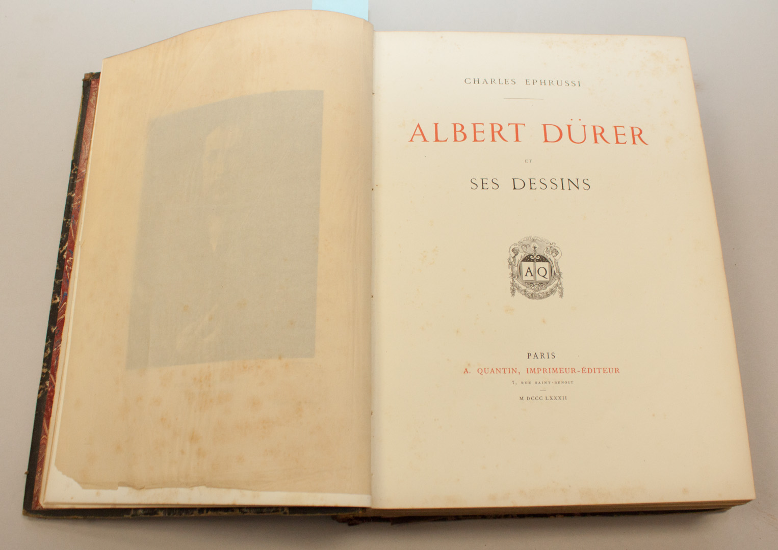 Appraisal: German Art French monograph on Durer C Ephrussi Albert Durer