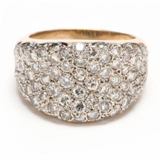 Appraisal: KT Gold and Diamond Band the wide and tapered yellow