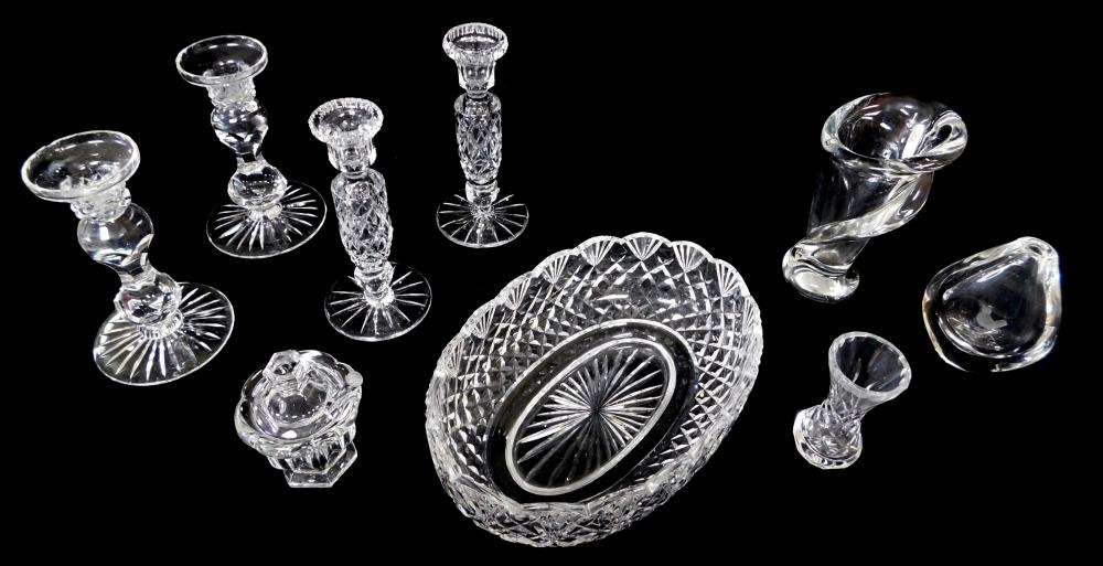 Appraisal: GLASS Glassware th C including Orrefors vase engraved with a