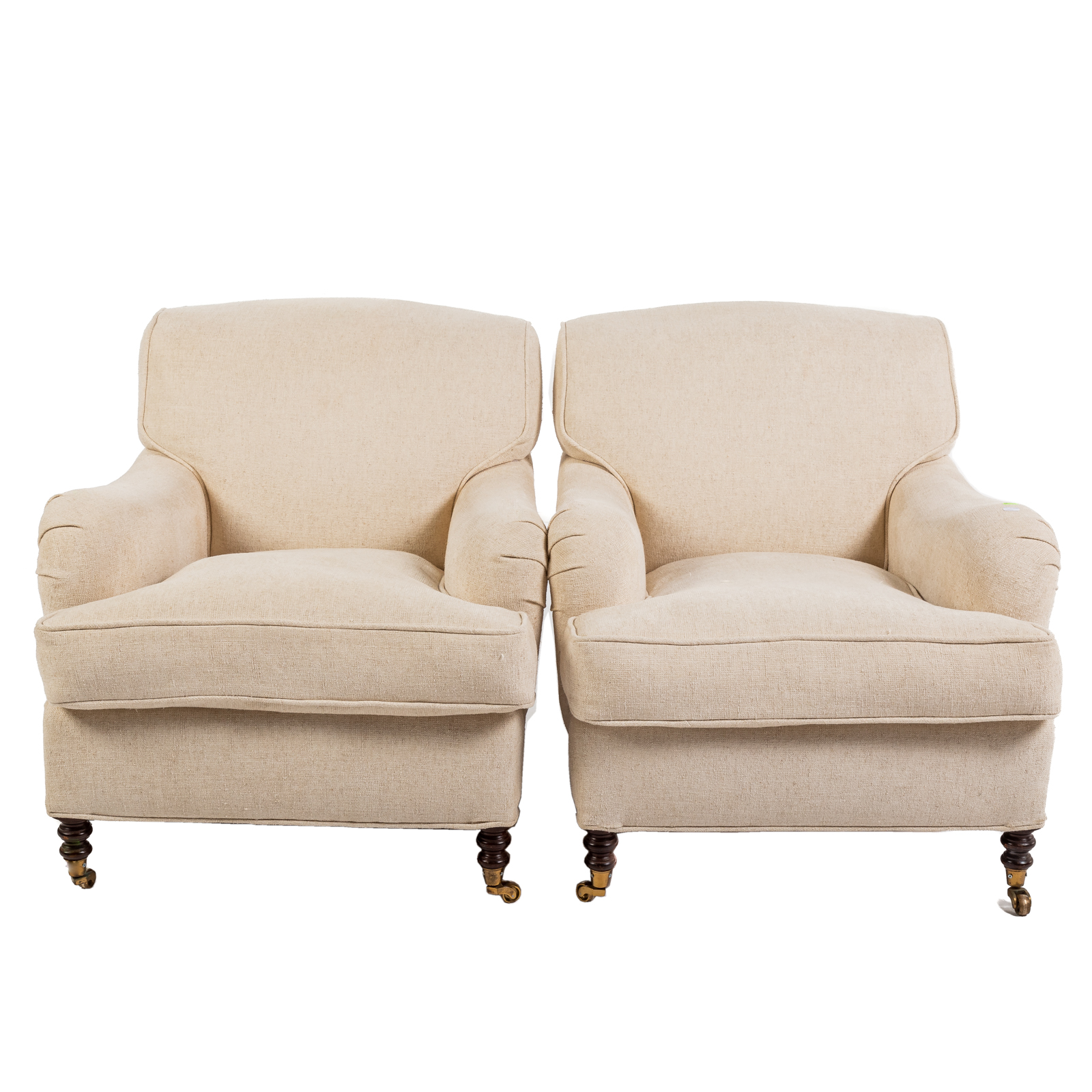 Appraisal: A PAIR OF GEORGE SMITH UPHOLSTERED CLUB CHAIRS th century