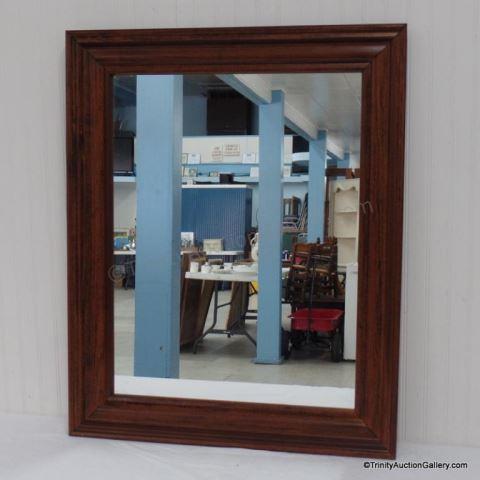 Appraisal: Vintage 's Oak Wall Mirror Made of solid oak -