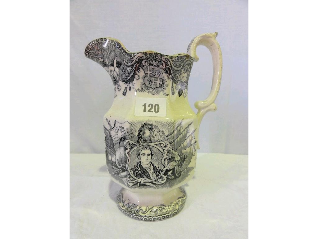 Appraisal: A th century jug with a black and white printed