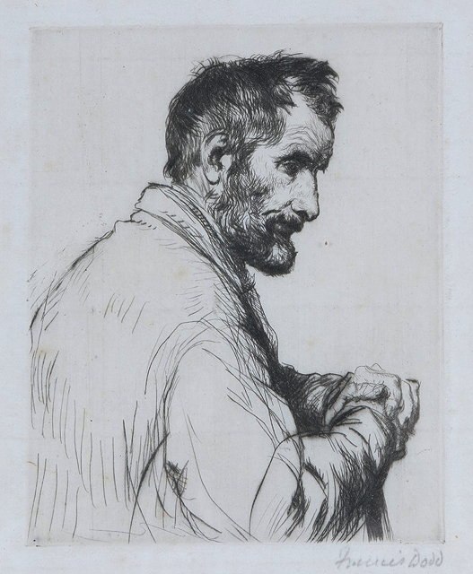 Appraisal: FRANCIS DODD - Portrait of an old man etching pencil