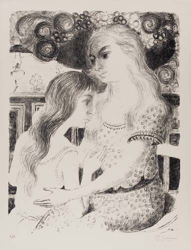 Appraisal: PAUL DELVAUX Les Deux Amies Lithograph x mm x inches