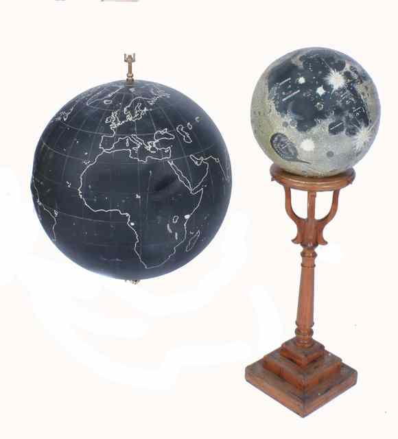 Appraisal: A PHILIPS' SLATE SURFACE GLOBE diameter black ground with the