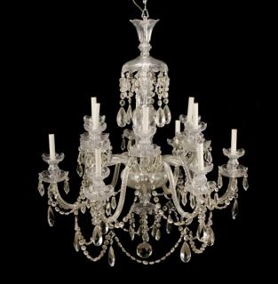 Appraisal: Weiss Biheller Waterford Style Chandelier Weiss Biheller American founded A