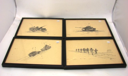 Appraisal: Lot consists of pen and ink drawings possibly prints depicting