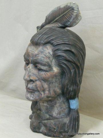 Appraisal: Signed Ceramic Indian Warrior Figure - Signed by Yokie dated