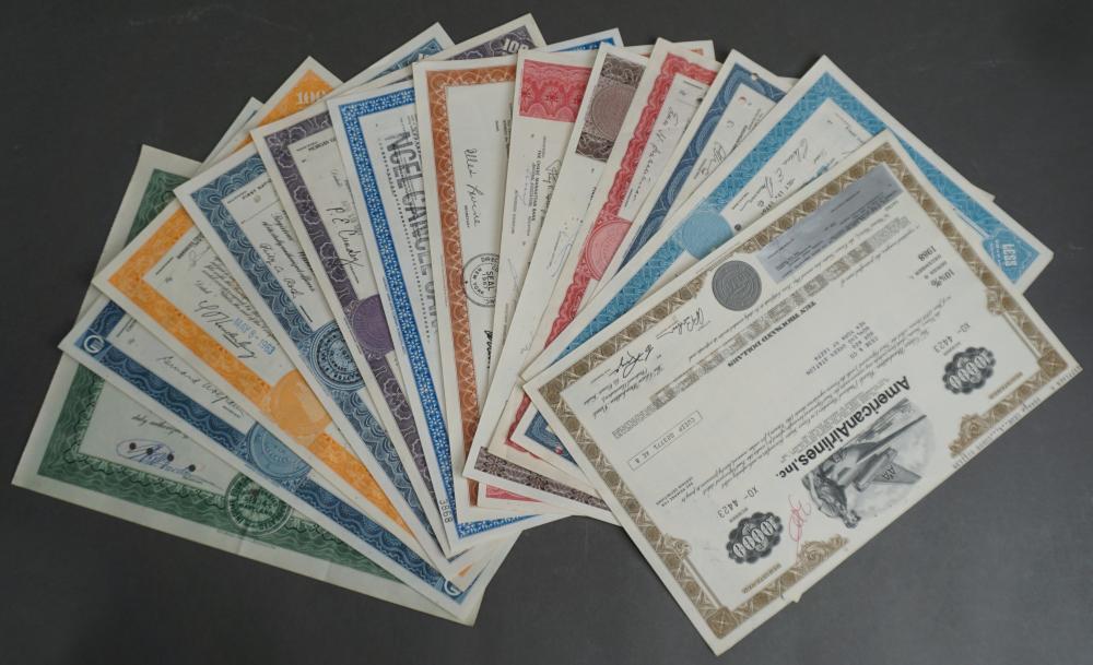 Appraisal: COLLECTION OF TWENTY-EIGHT ASSORTED STOCK CERTIFICATESCollection of Twenty-Eight Assorted Stock