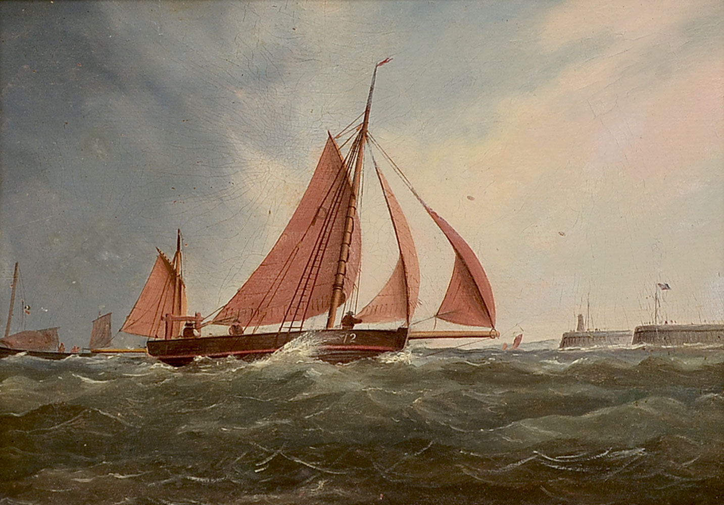 Appraisal: SAILING SHIPS OFF THE COAST OF BRITTANY PAINTING In the