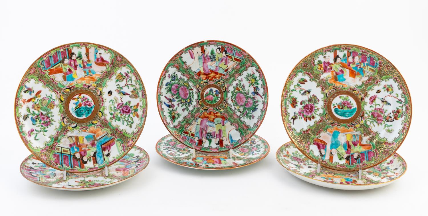 Appraisal: SIX ROSE MEDALLION PORCELAIN PLATES Chinese Group of six Rose