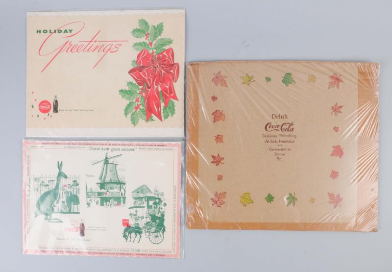 Appraisal: Lot Of Coca-Cola Placemats Napkin Placemats have only little wear