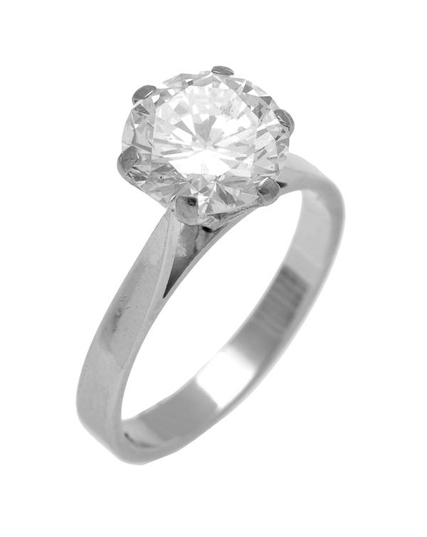 Appraisal: A SOLITAIRE DIAMOND RING The round brilliant cut diamond of